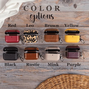 Apple AirPods Pro Leather Personalized Cover Wireless Charging Competible Engraved Airpods Pro Case with Keychain for Him Her Christmas Gift