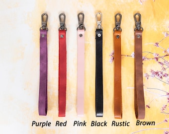 Genuine Leather Wristlet Strap for Phone Cases, Bags, Purses and Many More, iPhone Samsung Case Strap, Key Chain Strap, Personalized Gift