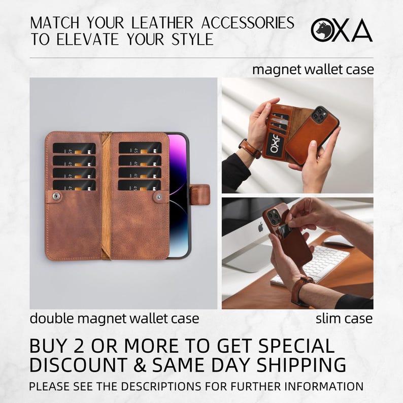 Leather iPhone Magsafe Case, iPhone 15 Pro Max Case, iPhone 13 Case, iPhone 14 Pro Wallet Case, Personalized iPhone Card Cover for Christmas