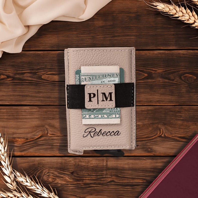Engraved Dad Gift Men's Wallet, Custom Monogrammed Wallet, Pop-up Card Holder, Men's Wallets, Groomsman Wallet, Valentines Day Gift