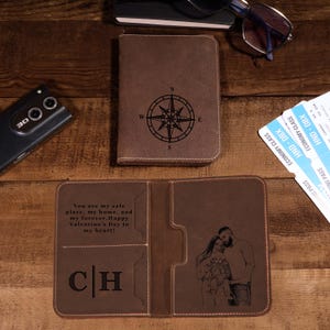 Passport Cover Personalized Gift For Him Men, Leather Passport Holder Gift For Dad,Passport Wallet Gift For Boyfriend,Christmas Gift Husband