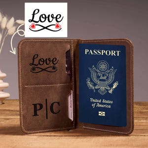 Passport Cover Personalized Gift For Him Men, Leather Passport Holder Gift For Dad,Passport Wallet Gift For Boyfriend,Christmas Gift Husband
