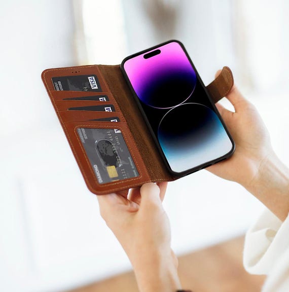 Leather Magsafe Case For iPhone 17 Pro Max, iPhone 16 Case, iPhone 15 Case, iPhone 14 Pro Wallet Case, Personalized iPhone Cover Christmas