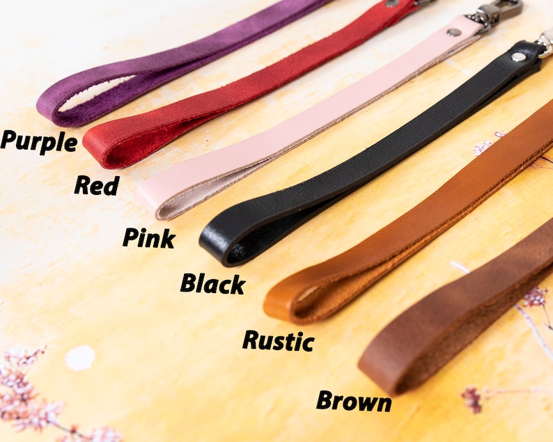 Genuine Leather Wristlet Strap for Phone Cases, Bags, Purses and Many More, iPhone Samsung Case Strap, Key Chain Strap, Personalized Gift