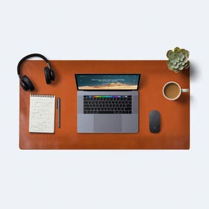 Personalized Genuine Leather Desk Pad, Leather Deskmat, Office Keyboard Mat, Christmas Gift, Mouse Pad, Leather Pc Mat, Desk Mat Organizer