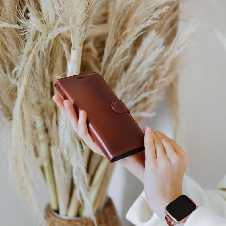 Leather Magsafe Case For iPhone 16, iPhone 15 Pro Max Case, iPhone 13 Case, iPhone 14 Pro Wallet Case, Personalized iPhone Cover Christmas