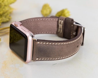 Apple Watch Band, Personalized Leather for Women, Series 5 4 3 2 1 Compatible