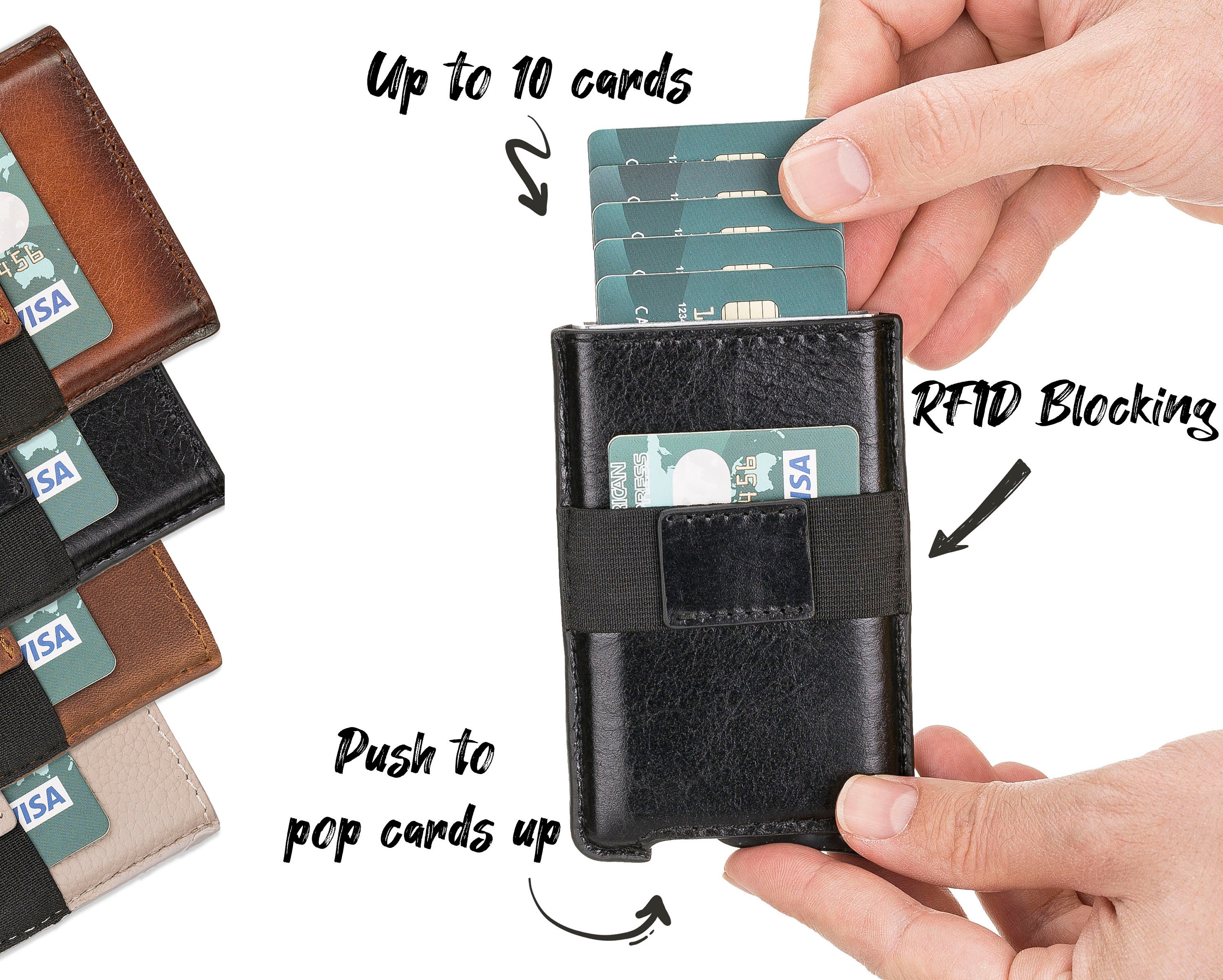 Leather Popup Wallet Handmade leather wallet Leather Etsy