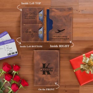 Funda de pasaporte de cuero para hombre y mujer, regalo de San Valentín, funda de pasaporte de viaje personalizada, regalo de San Valentín para él, funda de pasaporte personalizada