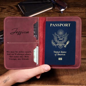 Passport Cover Personalized Gift For Him Men, Leather Passport Holder Gift For Dad,Passport Wallet Gift For Boyfriend,Christmas Gift Husband