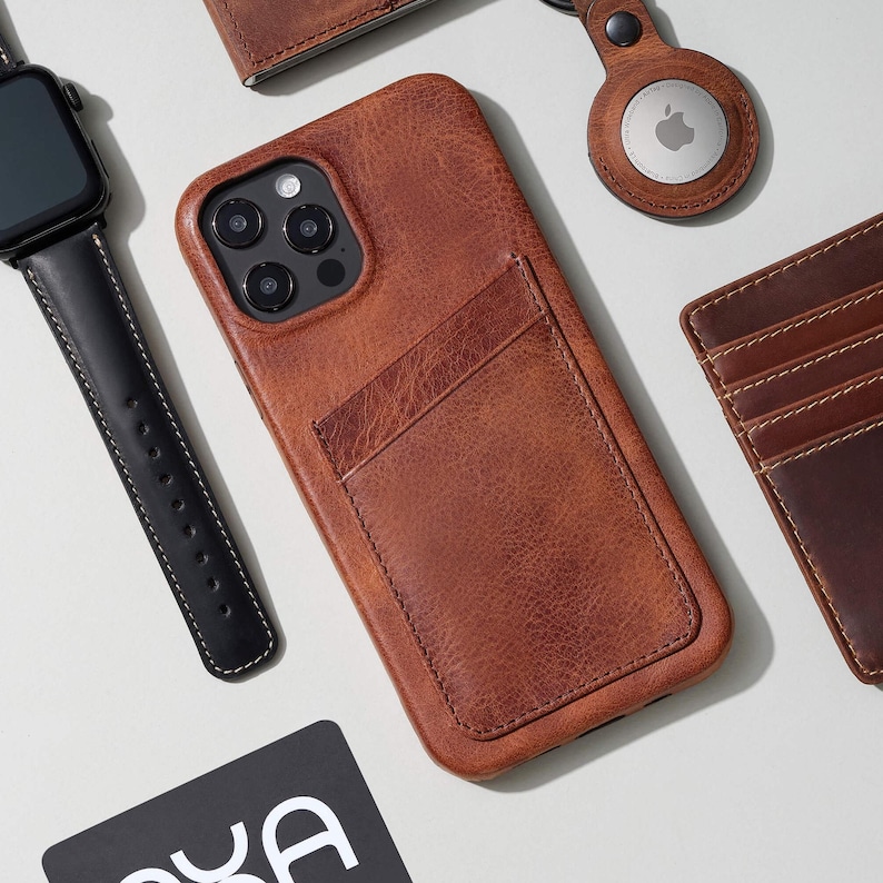 Slim iPhone 14 Pro Max Case, Leather iPhone 13 Case, iPhone 14 Card Holder, iPhone 12 Mini Case, Personalized iPhone 11 Case iPhone 14 Pro