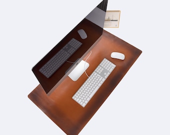 Unique Christmas Corporate Gifts Leather Desk Mat and Computer Pad, Personalized Mousepad for Office Decor,Desk Accessories for Men Coworker