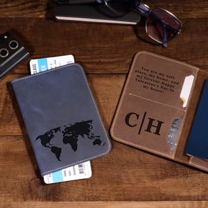 Passport Cover Personalized Gift For Him Men, Leather Passport Holder Gift For Dad,Passport Wallet Gift For Boyfriend,Christmas Gift Husband