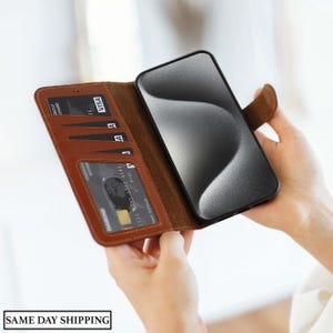 Funda de cuero Magsafe para iPhone 16, iPhone 15 Pro Max, iPhone 13, iPhone 14 Pro, funda billetera, funda personalizada para iPhone Navidad
