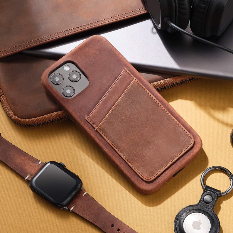 Slim iPhone 14 Pro Max Case, Leather iPhone 13 Case, iPhone 14 Card Holder, iPhone 12 Mini Case, Personalized iPhone 11 Case iPhone 14 Pro