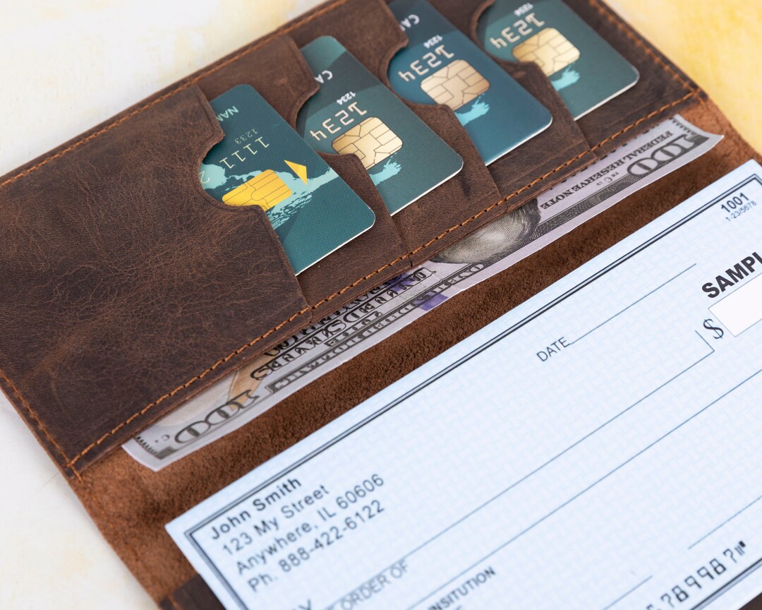 Personalized Checkbook Covers Checkbook Cover Leather Etsy