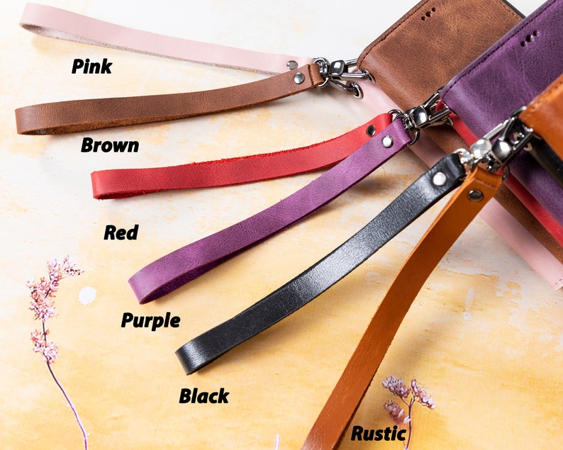 Genuine Leather Wristlet Strap for Phone Cases, Bags, Purses and Many More, iPhone Samsung Case Strap, Key Chain Strap, Personalized Gift