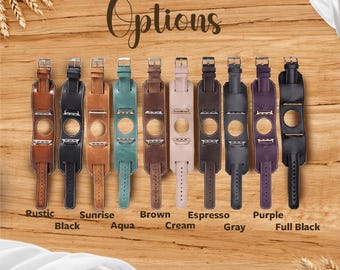 Leather Apple Watch Cuff Band for 38mm 40mm 41mm 42mm 44mm 45mm 46mm 49mm Personalized Strap