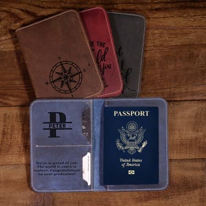 Passport Cover Personalized Gift For Him Men, Leather Passport Holder Gift For Dad,Passport Wallet Gift For Boyfriend,Christmas Gift Husband