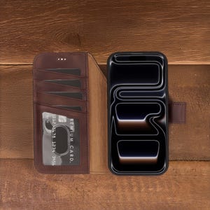 Leather Magsafe Case For iPhone 17 Pro Max, iPhone 16 Case, iPhone 15 Case, iPhone 14 Pro Wallet Case, Personalized iPhone Cover Christmas