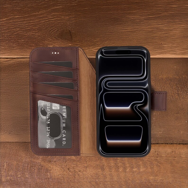Leather Magsafe Case For iPhone 17 Pro Max, iPhone 16 Case, iPhone 15 Case, iPhone 14 Pro Wallet Case, Personalized iPhone Cover Christmas