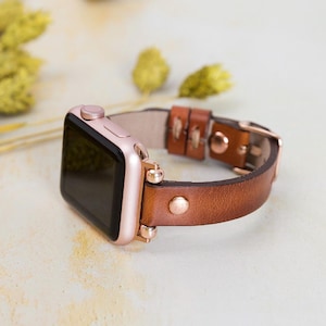 Apple Watch Band for 38mm 40mm 41mm 42mm 44mm 45mm 49mm, Slim Leather Apple Watch Strap for all series,iWatch Gift Band for Women Her Sister