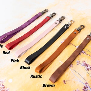 Genuine Leather Wristlet Strap for Phone Cases, Bags, Purses and Many More, iPhone Samsung Case Strap, Key Chain Strap, Personalized Gift
