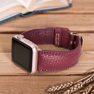 Apple Watch Band 38mm 40mm 41mm 44mm 45mm 49mm, Genuine Leather Handmade iWatch Strap Bracelet,Series 8 7 6 5 4 3 2 Anniversary Gift For Her