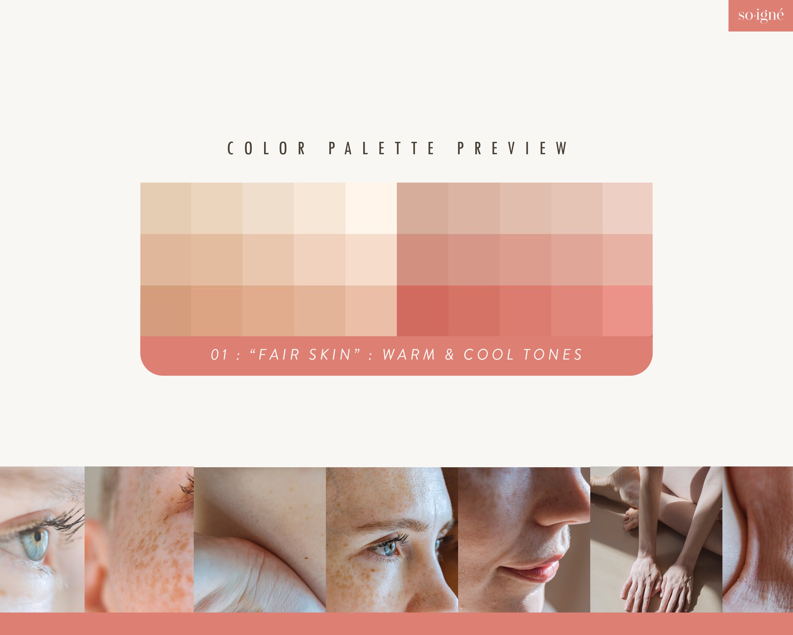 Fair Skin Color Palette for Procreate Color Swatches Ipad, Illustration