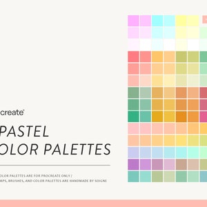 Pastel Color Palette Bundle for Procreate - 5 Palettes - 150 Hues | Color swatches | iPad, illustration, procreate tool, digital art, boho