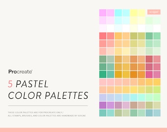 Pastel Color Palette Bundle for Procreate – 150 Color Swatches (Digital Download)