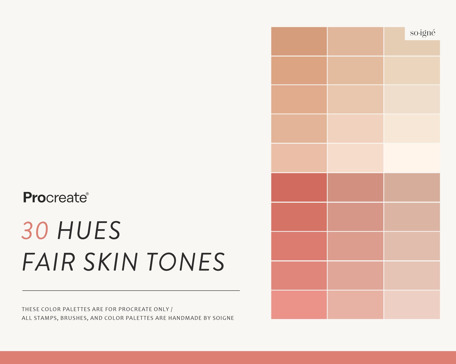 Fair Skin Tones Color Palette | Procreate Swatches (digital Download ...