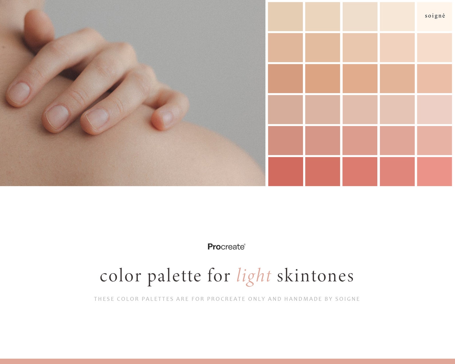 Realistic Light Skin Tones Color Palettes for Procreate - Etsy