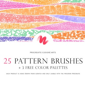 25 Pattern Procreate Brushes for Digital Art / Texture / Geometric / Bundle