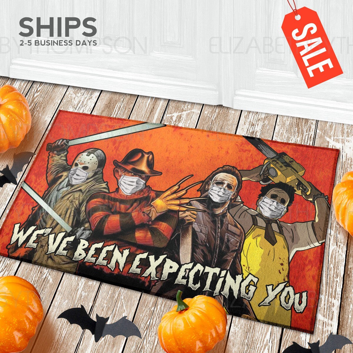 Horror Movie Halloween Door Mat Halloween Door Mat Funny Etsy