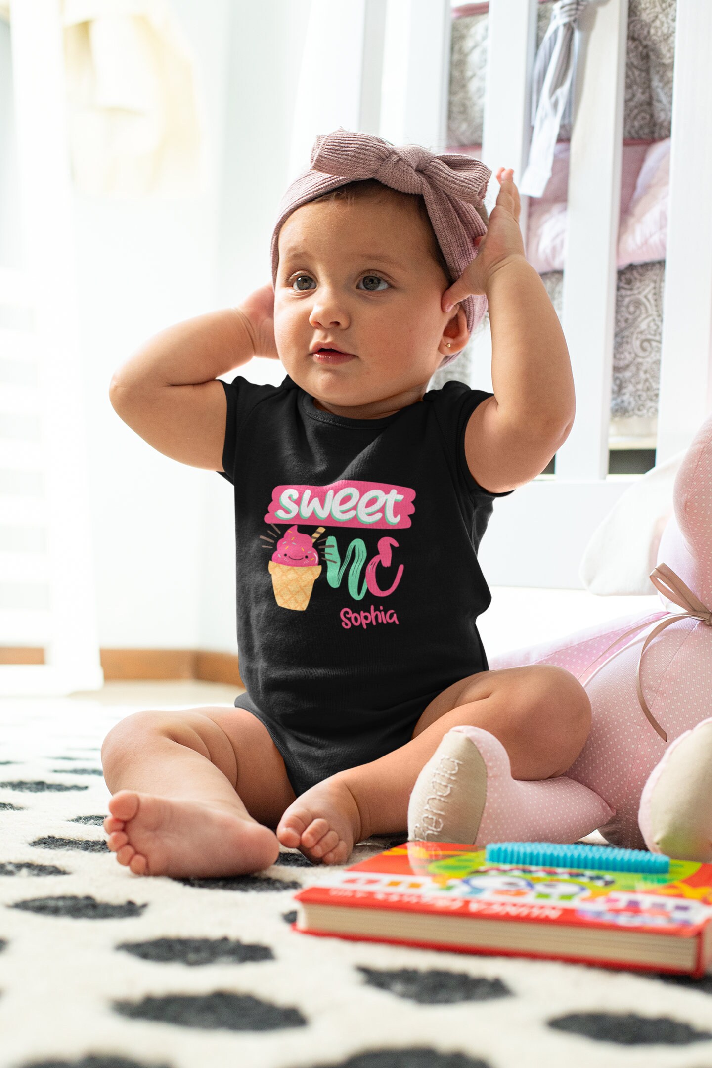 Cute Sweet One Birthday Girl Infant 1 Year Old Birthday Gift Etsy