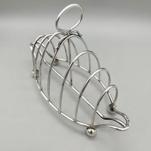 Large Edwardian Sterling Silver Toast Rack, Haseler Bros, Chester, 1904