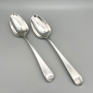 Pair of George III Sterling Silver Table Spoons, Thomas Chawner, London, 1777