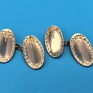 Edwardian 9ct Gold Cuff Links, J. Aitkin & Son, Birmingham, 1910