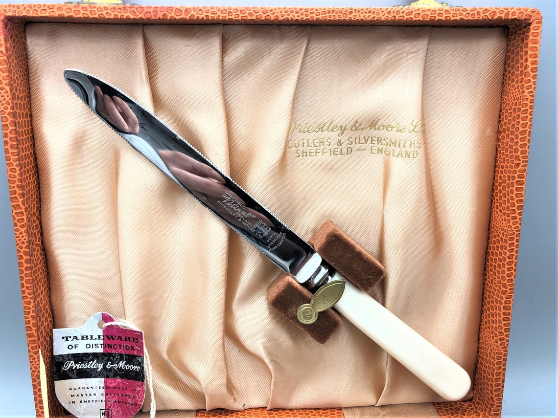 MidCentury Silver Plated Grapefruit Spoons and Knife Set Etsy