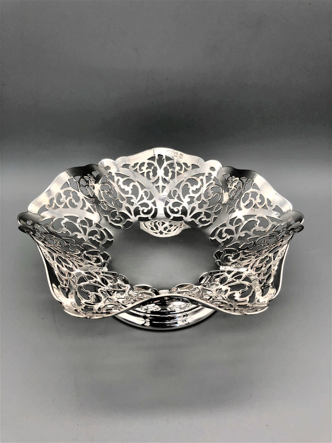 Vintage Sterling Silver Pierced Bowl London 1973 Etsy