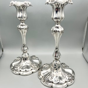 Pair of Art Nouveau Silver Plate Candlesticks, James Dixon & Sons, Sheffield, c.1890-1910