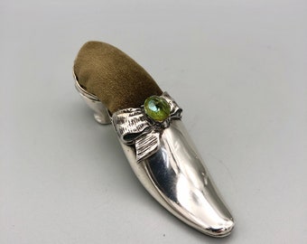 Victorian Sterling Silver Shoe Pin Cushion, Adie & Lovekin, Birmingham, 1890