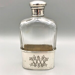 Victorian Cut Glass and Sterling Silver Hip Flask, Brockwell & Son, London, 1891/2