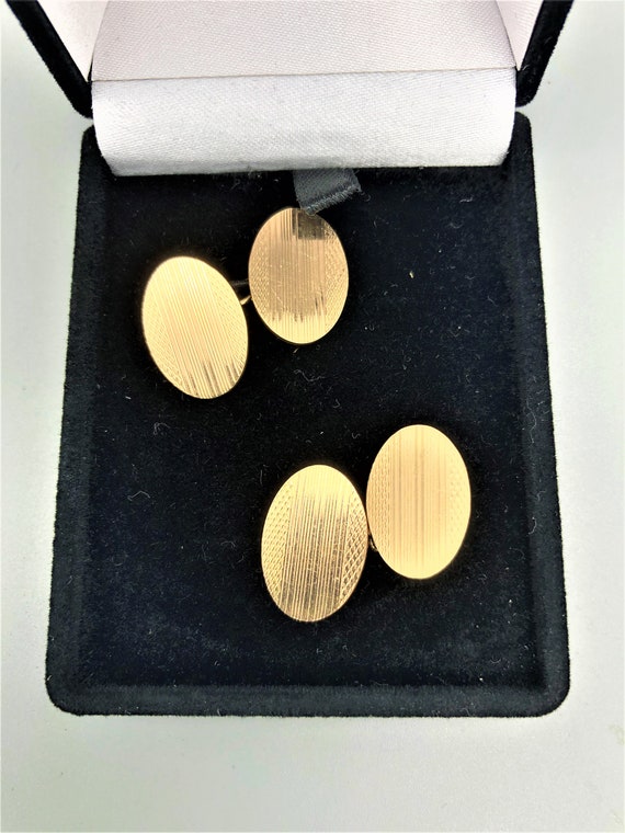 Art Deco 12ct Gold Front and Back Cuff Links, c.19