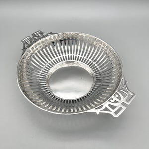 Edwardian Sterling Silver Pierced Bowl, Mappin & Webb, Birmingham, 1908