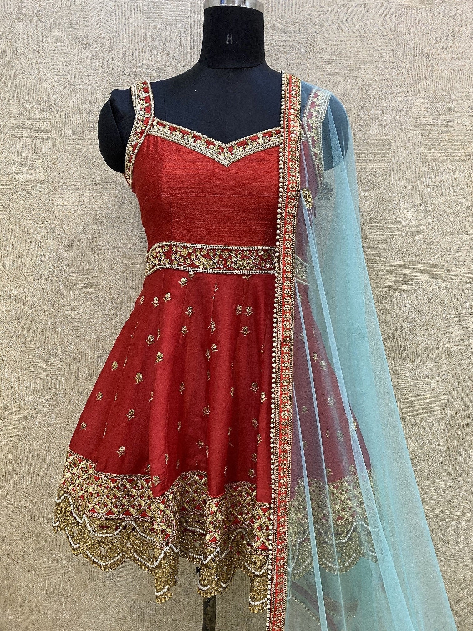 short anarkali suit