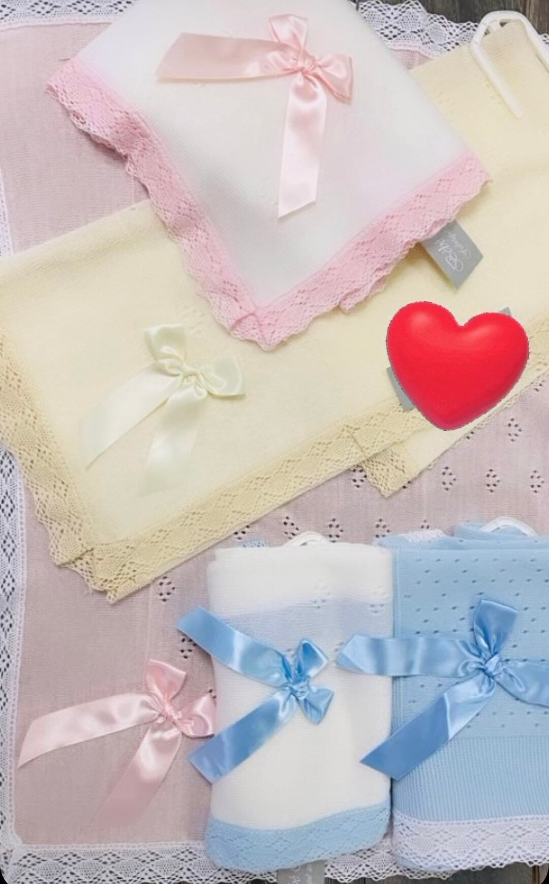 Spanish Baby Blanket With Lace Trim / Baby Shawl / Pretty Baby Blankets