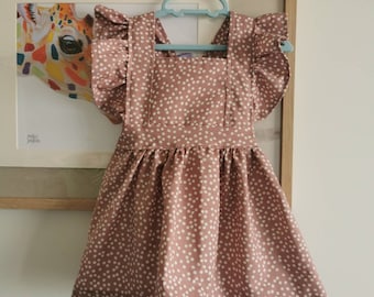 Minnie mouse inspired boutique handmade Dress knee length size Red polka dot Classic dress