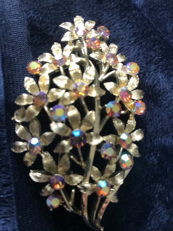 Coro Rhinestone Brooch, Coro Bouquet PIn, VIntage… - image 5